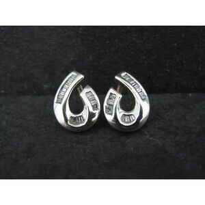 10K White Gold Diamond Earrings Estate .30 Carat
